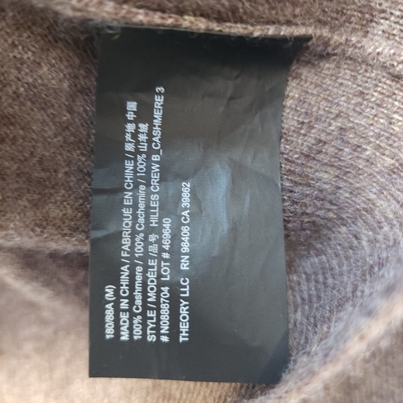 Theory Hilles Cashmere Crew Sweater In Brownwood Melange - Picture 5 of 9